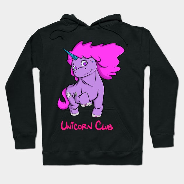 Type 1 Diabetic Unicorn Club Pink Hoodie by the lazy raccoon